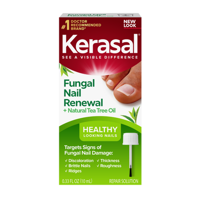 Kerasal® Nail Renewal™ plus Tea Tree Oil, Nail Repair Solution with Tea Tree Oil for Discolored and Damaged Nails, 0.33 fl oz