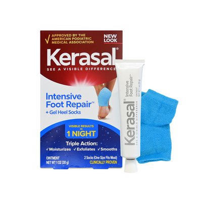 Kerasal Intensive Foot Repair Combo Pack: Ointment + Moisturizing Gel Socks