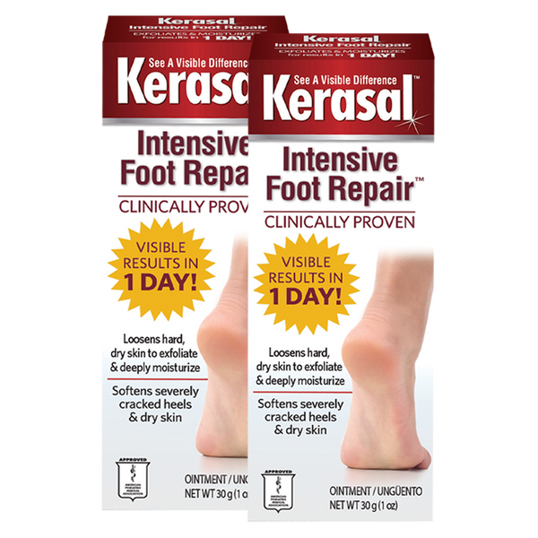 Kerasal® Intensive Foot Repair™, Ointment for Cracked Heels and Dry Feet, 1  oz (2 Pack)